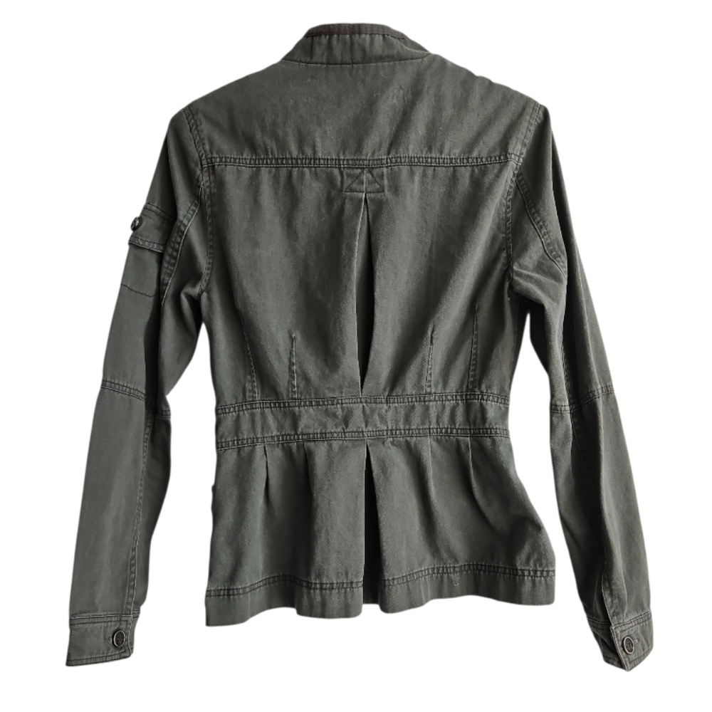Full Tilt Olive Green Utility Jacket Cotton Size Small Medium - Picture 6 of 17